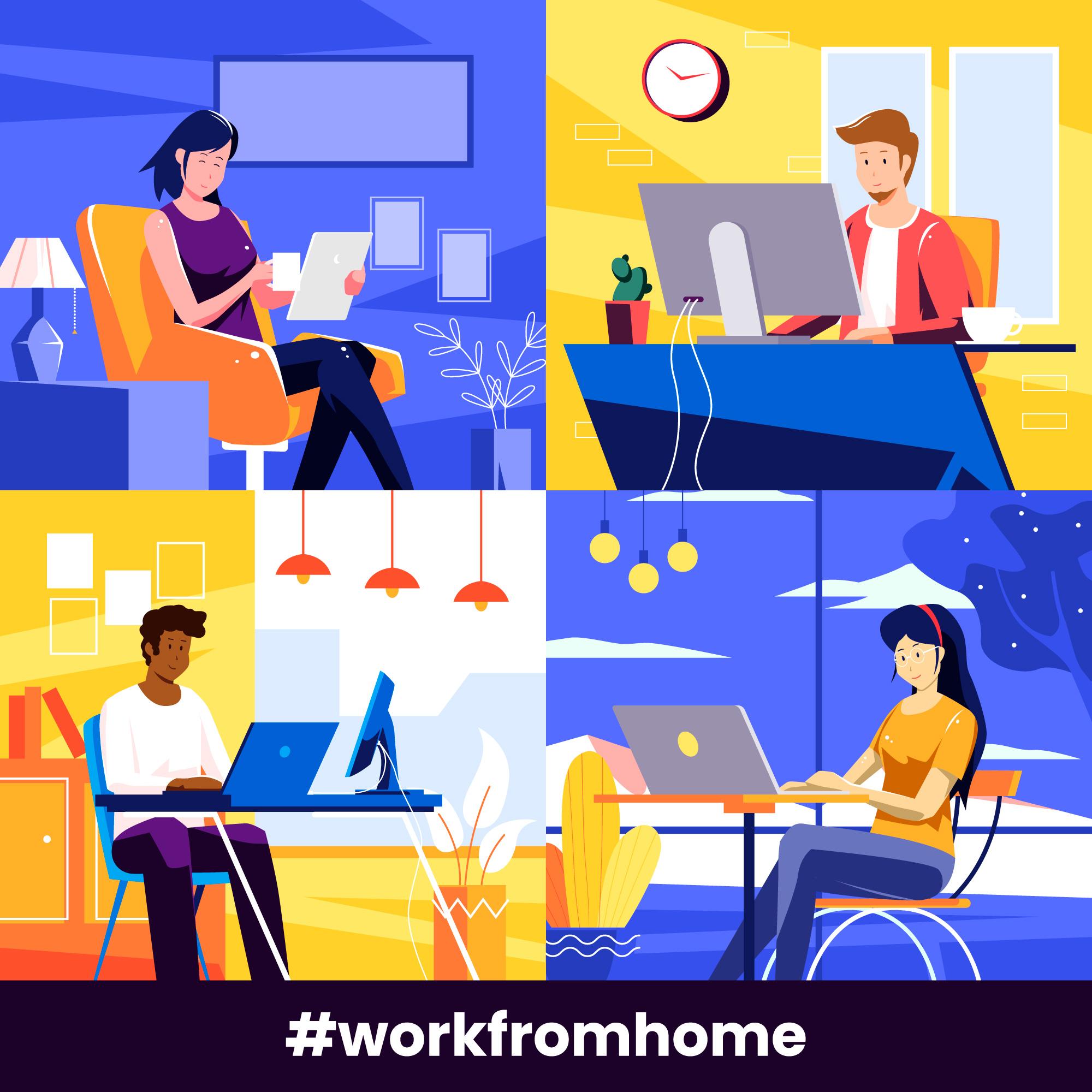 #Workfromhome, travail hybride, travail à distance et en présentiel
